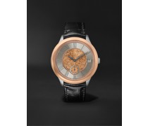Ornatino Automatic 42 mm Uhr aus 18 Karat Rot- und Weißgold mit Lederarmband mit Krokodileffekt, Ref.-Nr. WAUMGE013178