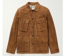 Schmal geschnittene Feldjacke aus Veloursleder