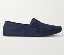 Slippers aus Veloursleder mit Kaschmir-Futter