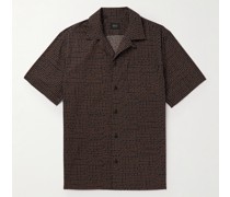 Hemd aus einer Baumwoll-Seidenmischung mit wandelbarem Kragen und Print