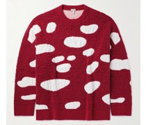 Mushroom Oversized-Pullover aus Wolle mit Intarsienmuster