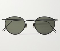 Round-Frame Titanium Sunglasses