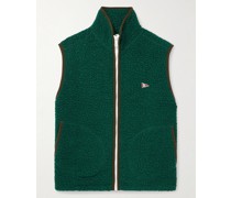 Weste aus Fleece aus einer Wollmischung mit Logostickerei