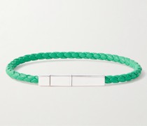 Geflochtenes Armband aus Leder und Sterlingsilber