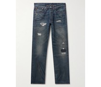 Gerade geschnittene Jeans aus Selvedge Denim in Distressed-Optik