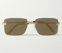 Santos rahmenlose Sonnenbrille mit goldfarbenen Details