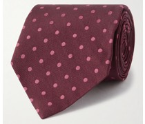 Krawatte aus Seiden-Jacquard mit Punkten, 8 cm
