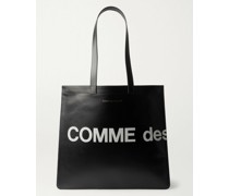 Tote Bag aus Leder mit Logoprint