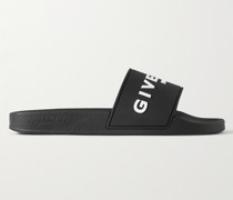 Pantoletten aus Gummi mit Logoprägung