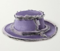 Striped Shearling Bucket Hat