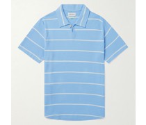 Hawthorn Polohemd aus einer gestreiften Baumwoll-Modalmischung in Waffelstrick mit Stretch-Anteil