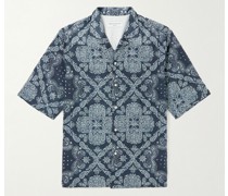 Eren Camp-Collar Printed Cotton-Voile Shirt