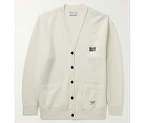 Cardigan aus Wolle mit Logostickerei
