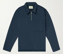Signal Sweatshirt aus Baumwoll-Jersey mit Popeline-Besatz und kurzem Reißverschluss