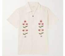 Chintan Hemd aus Baumwolle mit Stickereien und wandelbarem Kragen