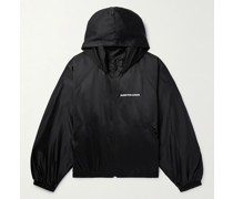 Abbots Trainingsjacke aus Nylon mit Kapuze, Satinbesatz, Applikation und Logostickerei