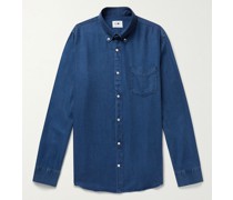 Levon Button-Down Collar Indigo-Dyed TENCEL™ Lyocell Shirt