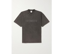 T-Shirt aus Baumwoll-Jersey mit Logostickerei in Oversized-Passform