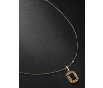 Gold, Diamond and Onyx Pendant Necklace