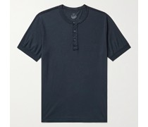 Henley Shirt aus Supima®-Baumwoll-Jersey in Stückfärbung