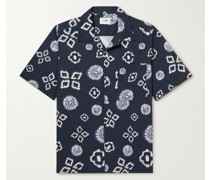 Julio Convertible-Collar Printed Cotton-Poplin Shirt