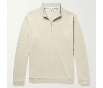 Crown Comfort Sweatshirt aus Piqué aus einer Baumwollmischung mit kurzem Reißverschluss