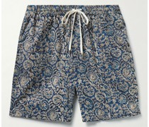 Printed Cotton Drawstring Shorts
