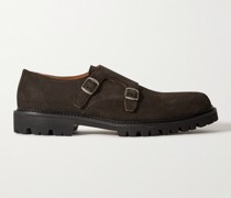 Olie Monkstrap-Schuhe aus Veloursleder