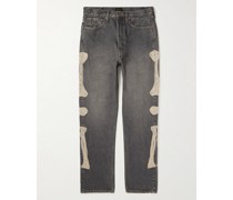Schmal geschnittene Jeans aus Denim mit Stickereien