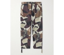 Sigur gerade geschnittene Hose aus Shell mit Camouflage-Print
