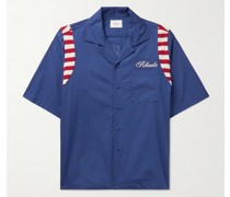 American Spirit Hemd aus Baumwollpopeline mit Reverskragen, Logoprint und Häkelbesatz