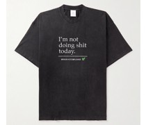 Oversized-T-Shirt aus Baumwoll-Jersey mit Stickerei und Print in Distressed-Optik