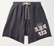 C.V.A. NYC gerade geschnittene Shorts aus Baumwoll-Jersey mit Kordelzugbund und Logoprint