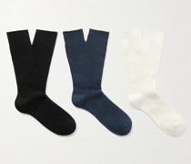 Set aus drei Paar Socken aus Rippstrick