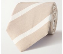 Krawatte aus gestreiftem Seiden-Jacquard, 8 cm