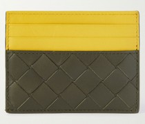 Colour-Block Intrecciato Leather Cardholder