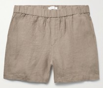 Home gerade geschnittene Shorts aus Leinen