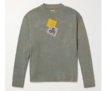 Peckish Rainbowy Pullover aus einer Baumwollmischung mit Intarsienmotiv