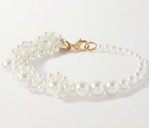 Daisy Armband mit Kunstperlen und goldfarbenem Detail