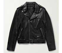Slim-Fit Full-Grain Leather Biker Jacket