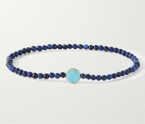 Armband mit Lapislazuli und Detail aus Gold mit Emaille
