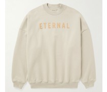 Sweatshirt aus Baumwoll-Jersey mit Flockdruck