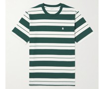 Johannes gestreiftes T-Shirt aus Baumwoll-Jersey mit Logostickerei