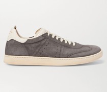Kombo Leather-Trimmed Suede Sneakers