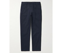 Pleated Cotton-Twill Chinos