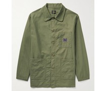 Hemdjacke aus Baumwolle mit Logostickerei