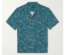 Camp-Collar Floral-Print Woven Shirt