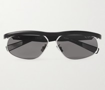 DioRider S1U Sonnenbrille mit ovalem Rahmen aus Azetat und silberfarbenen Details