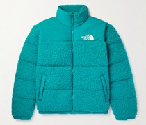 Nuptse Quilted Recycled Fleece and Shell Hooded Down Jacket