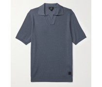 Ribbed Mulberry Silk and Cotton-Blend Polo Shirt
